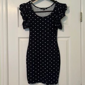 Forever 21 Navy Dress with White Polka Dots